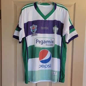 Diadora Purple and White Soccer Jersey, Size XL, Made In Guatemala